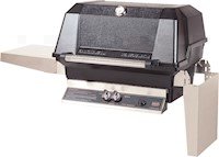Freestanding Grill Head with 2 Side Shelves