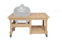 Counter Top Table, Ready to Finish Cypress for Oval 400 (4-wheels; 61" W - 27" D - 32" H), Ceramic Feet Included