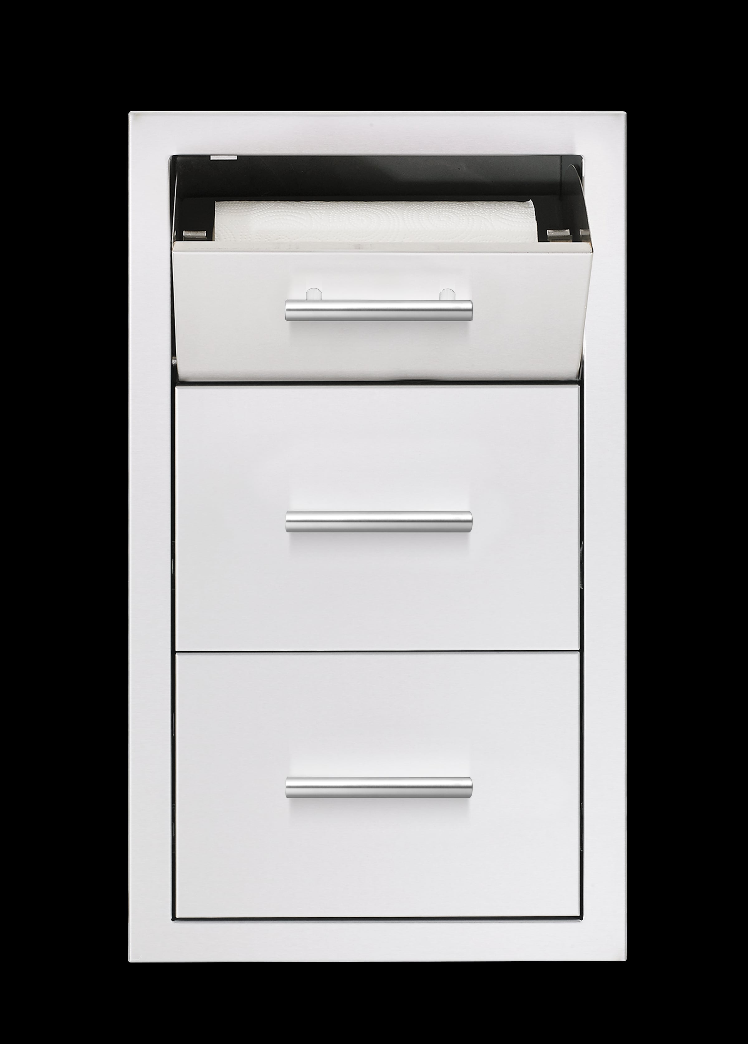 Masonry Frame - 17" Vertical 2-Drawer & Paper Towel Holder Combo